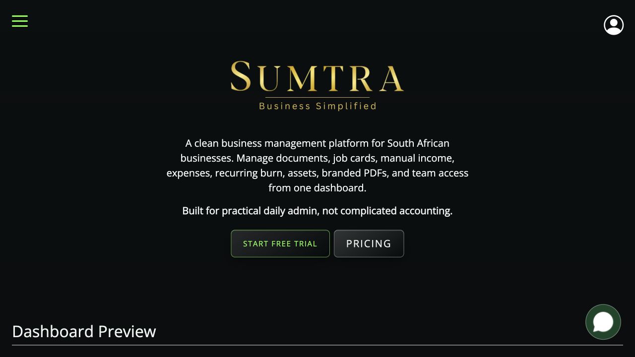 Sumtra business platform preview